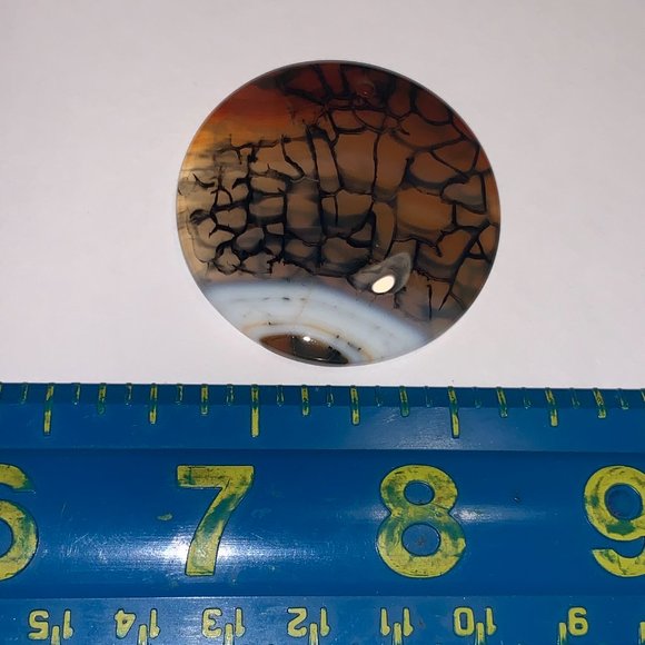 Round Dragon Veins Agate Focal Pendant - Picture 7 of 8